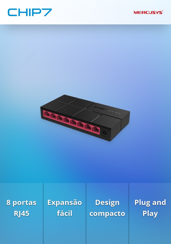 Switch Mercusys MS108G Mini 8 Portas Gigabit UnManaged