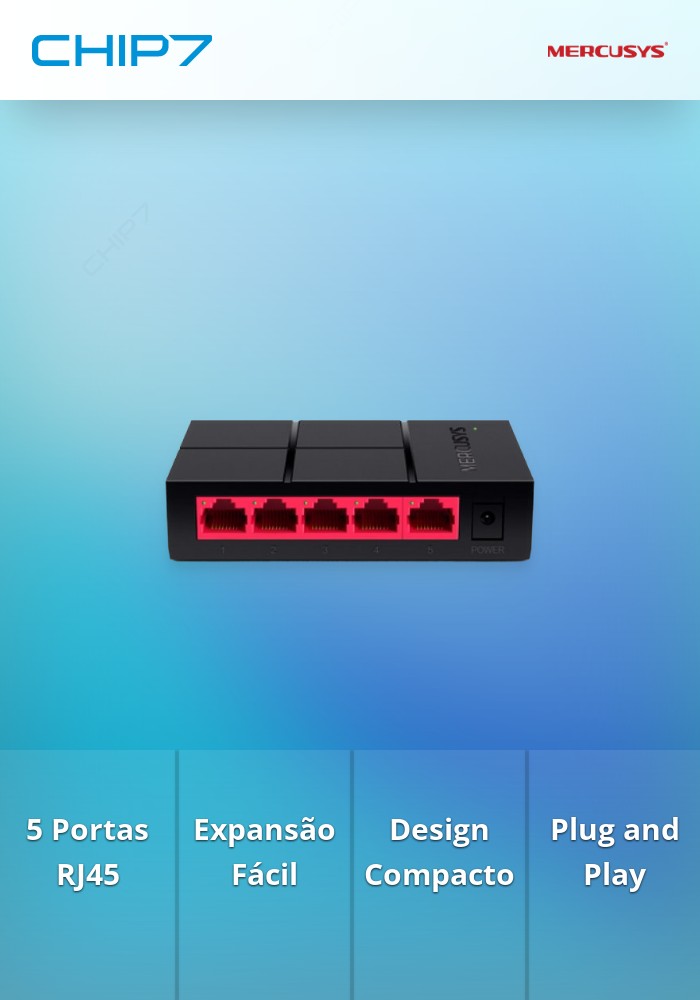 Switch Mercusys MS105G Mini 5 Portas Gigabit UnManaged