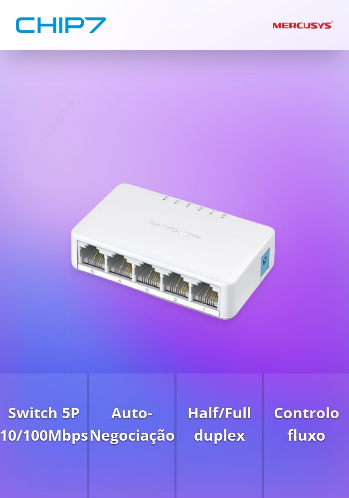 SWITCH 5P 100MBPS MERCUSYS MS105 CAIXA PLASTICA