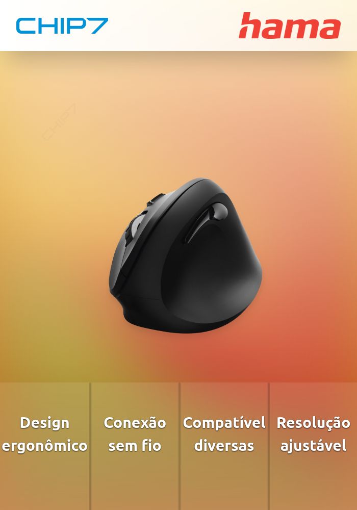 Rato HAMA Wireless Ergonomico, EMW-500, Black - 182699