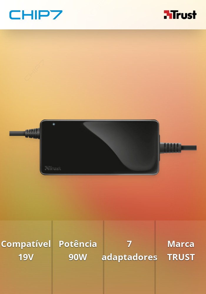 Carregador TRUST PRIMO 19V-90W para Portáteis - 22142