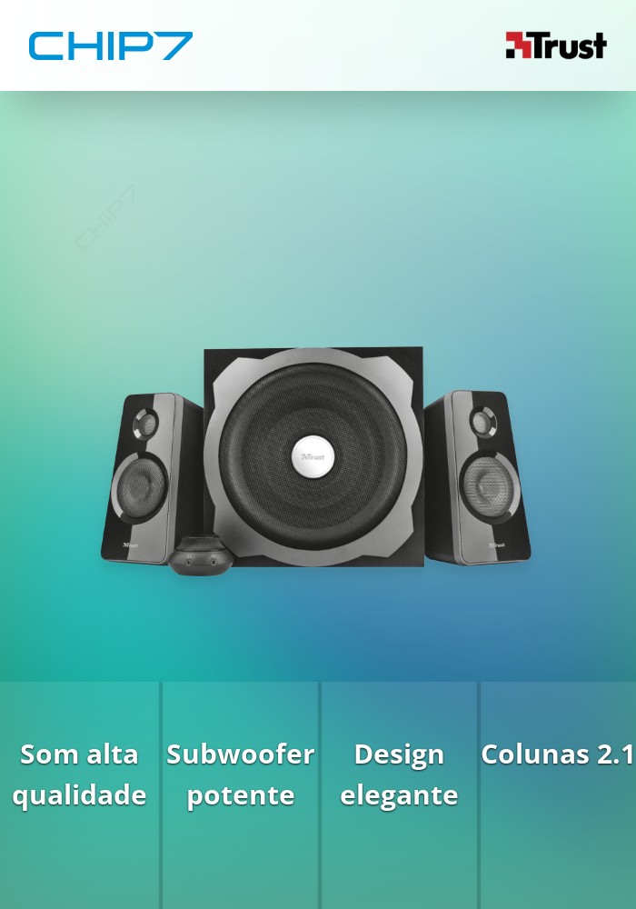 Colunas TRUST Tytan Subwoofer 2.1 Speaker Black-19019