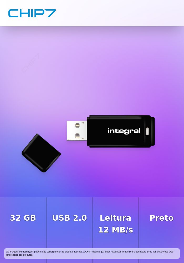 INTEGRAL PEN 32GB BLACK USB 2.0 TYPE-A PRETO