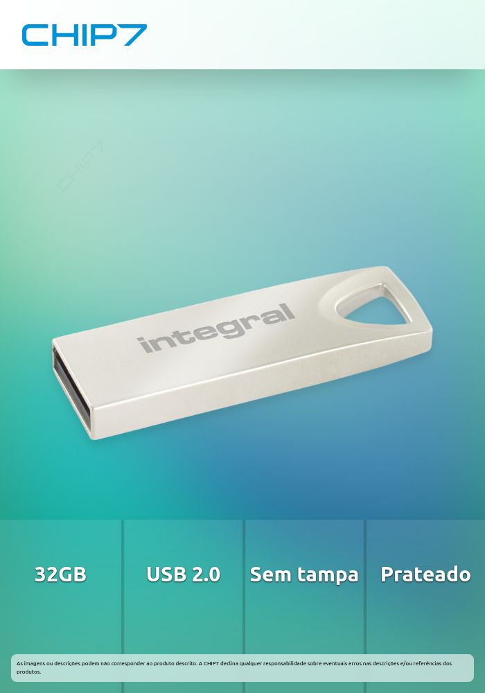 INTEGRAL PEN 32GB USB2.0 DRIVE ARC METAL USB TYPE-A 2.0 PRATEADO