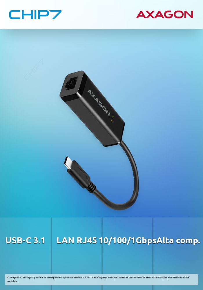 Adaptador AXAGON ADE-SRC Type-C USB3.1 - Gigabit Ethernet 10/100/1000