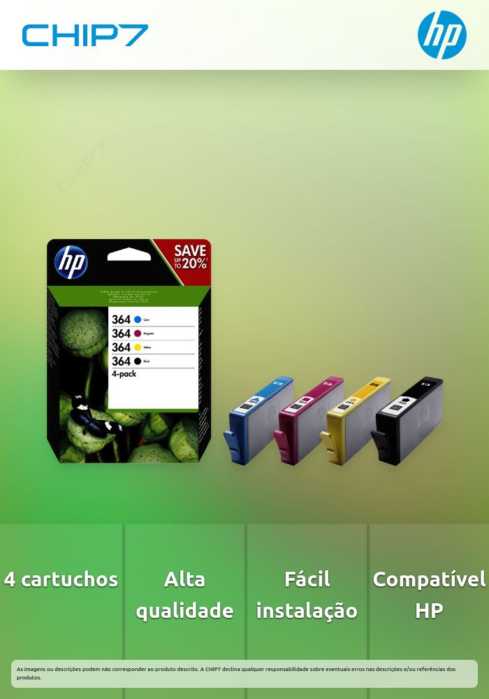 HP 364 CMYK Ink Cartridge Combo 4-Pack