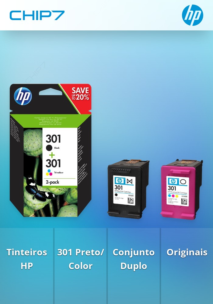 HP 301 COMBO 2-PACK BLACK-TRICOLOR