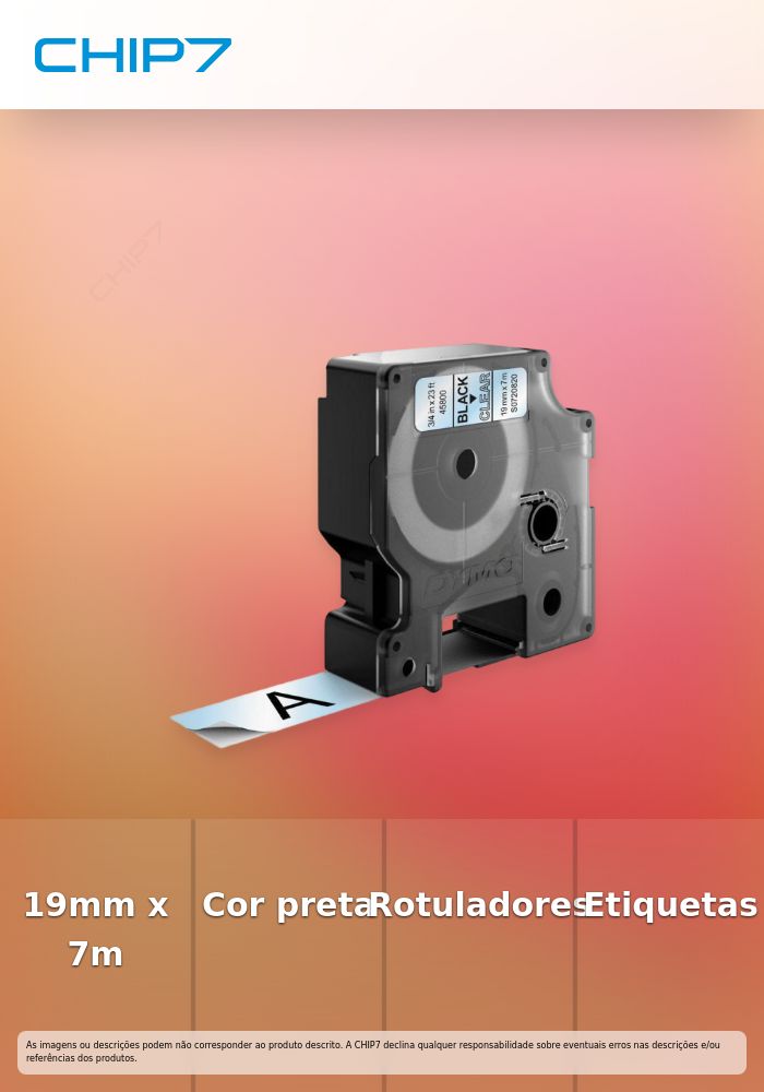 D1 - CINTAS DYMO 19MMX7M NEG/TRANS