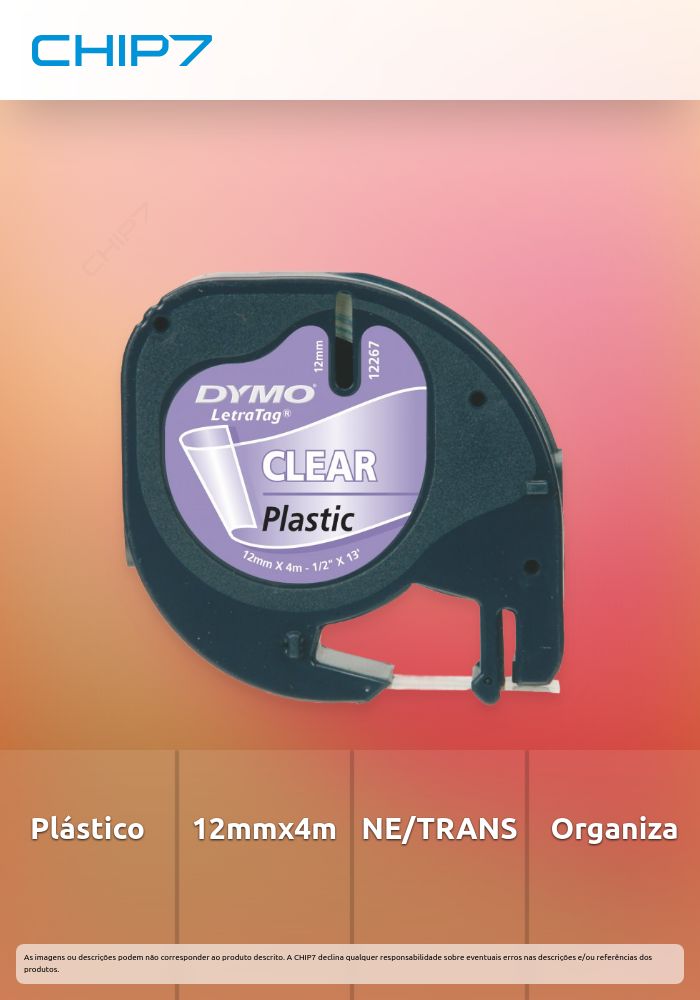 CINTAS PLASTICO 12MM X 4M NE/TRANS