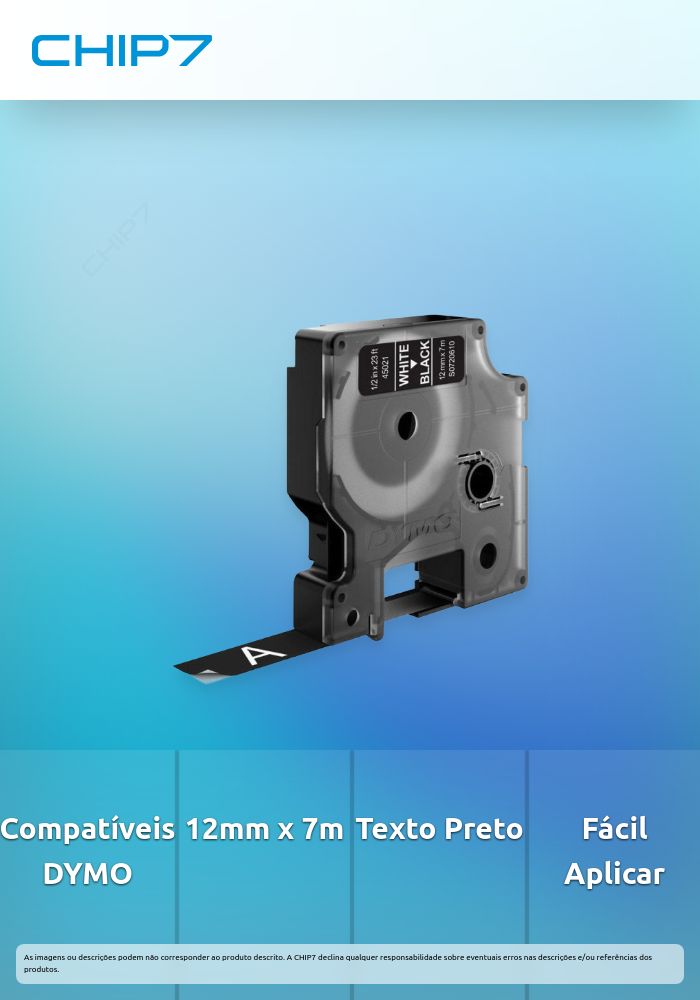 D1 - CINTAS DYMO 12MMX7M BLANC/NEG
