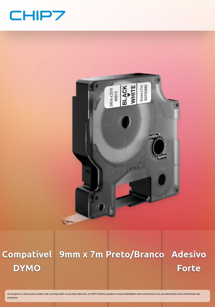 D1 - CINTAS DYMO 9MMX7M NEG/BLANC