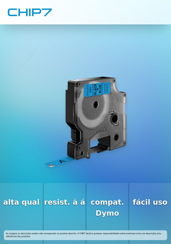 D1 - CINTAS DYMO 9MMX7M NEG/AZUL