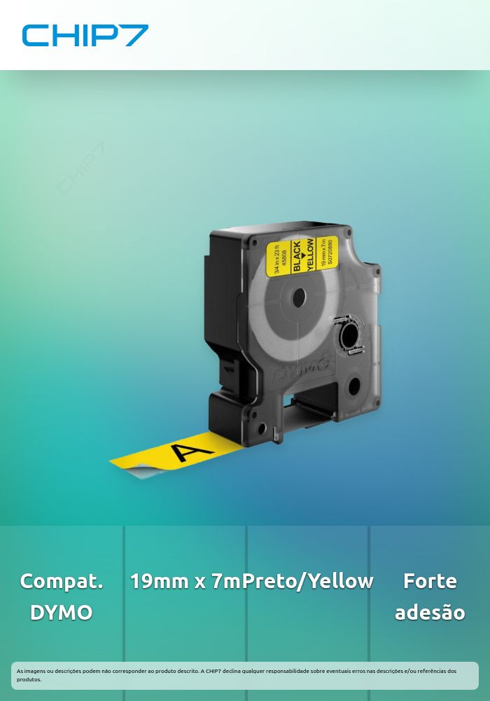 D1 - CINTAS DYMO 19MMX7M NEG/AMAR