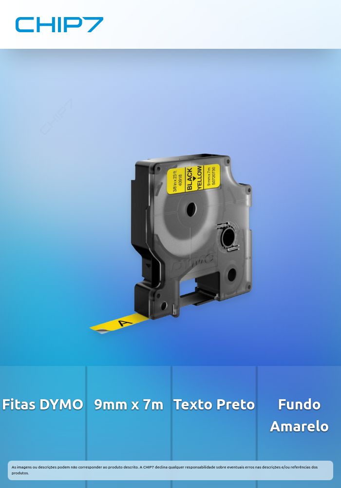 D1 - CINTAS DYMO 9MMX7M  NEG/AMAR
