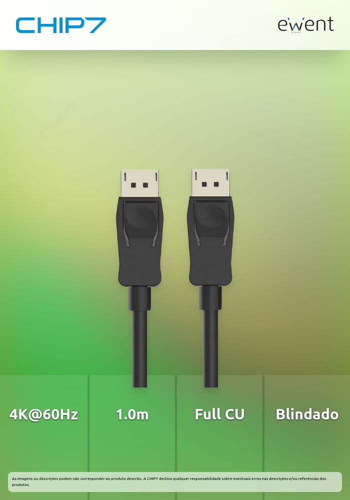 Cabo DisplayPort v1.2, 4k @ 60hZ, A/A AWG28, 1.0m, Full CU, shielded  » válido até nova comunicação