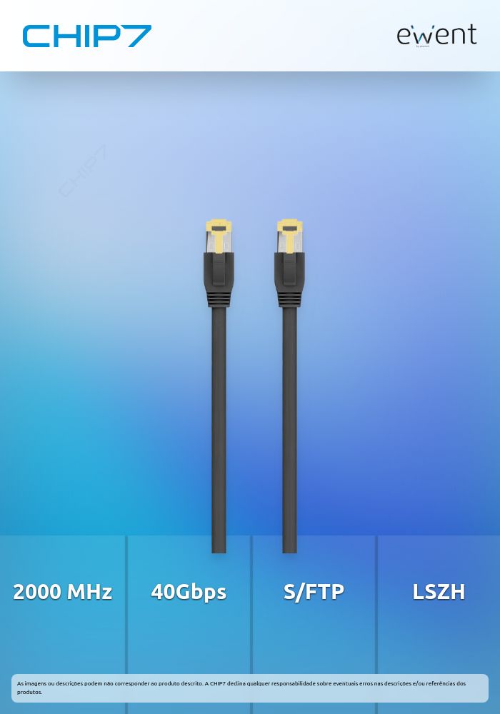 Cabo de rede CAT.8.1 S/FTP, AWG26/7, CU, LSZH, 5.0m, preto » válido até nova comunicação