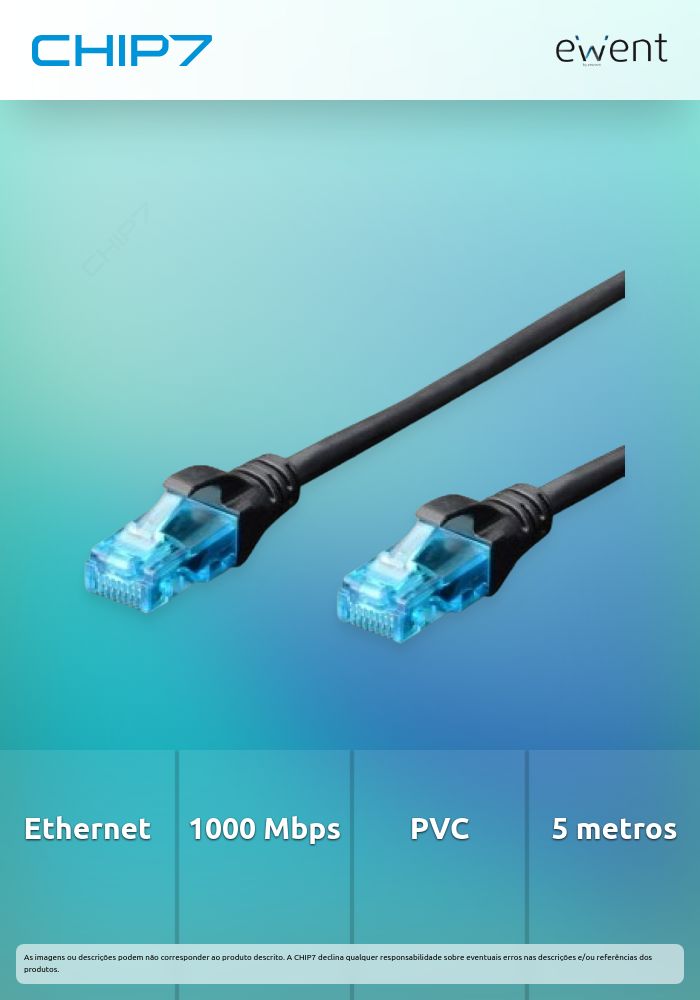 Cabo de rede CAT 5e U/UTP 5.0m preto » válido até nova comunicação