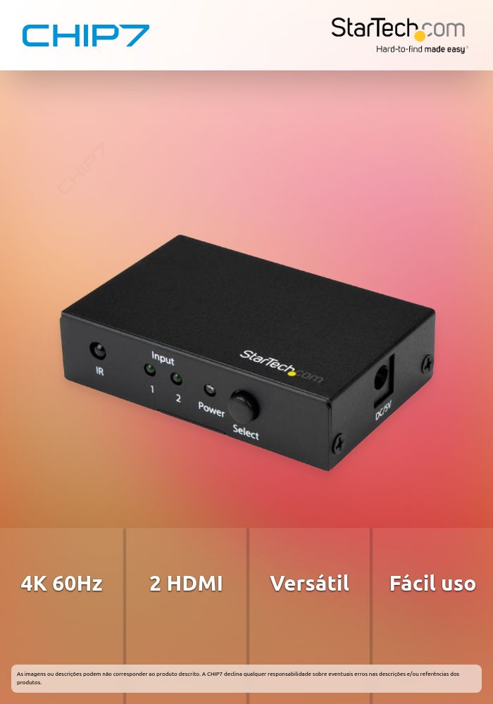 SWITCH HDMI 2 PUERTOS 4K 60HZ