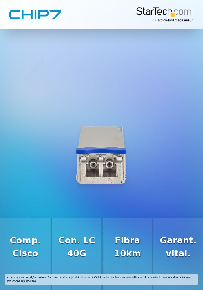 StarTech.com Cisco QSFP-40G-LR4-S Compatible QSFP+ Module, 40GBASE-LR4, 40GbE SMF Optic Transceiver, 40GE Gigabit Ethernet LC Connector, 10km, 1270nm to 1330nm DDM, Cisco Firepower ASR1000 - Lifetime Warranty (QSFP40GLR4S) - Módulo de transceptor QSF