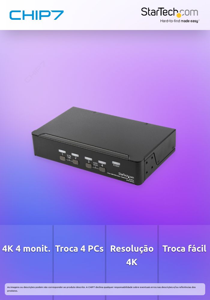 SWITCH KVM 4X DISPLAYPORT 4K