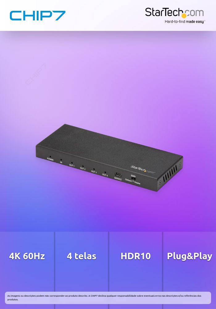 SPLITTER HDMI 4 PUERTOS 4K60