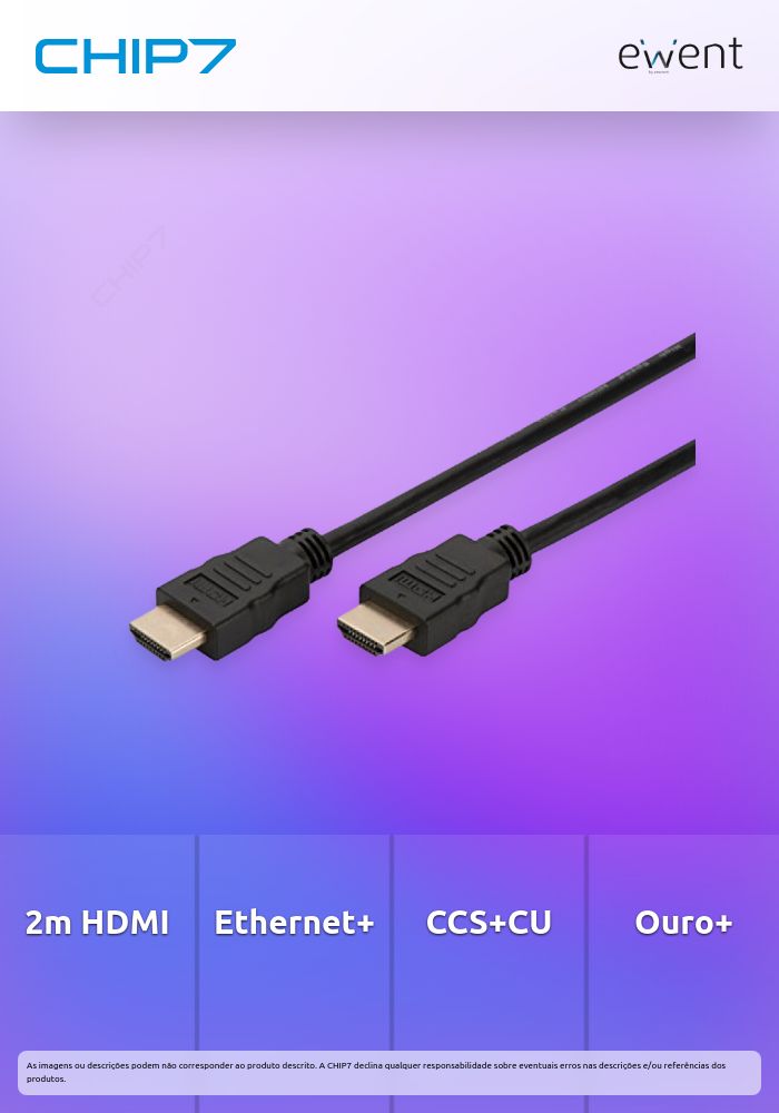Cabo HDMI SOHO com ethernet M/M AWG 30 2.0 mt, CCS+CU, gold » válido até nova comunicação
