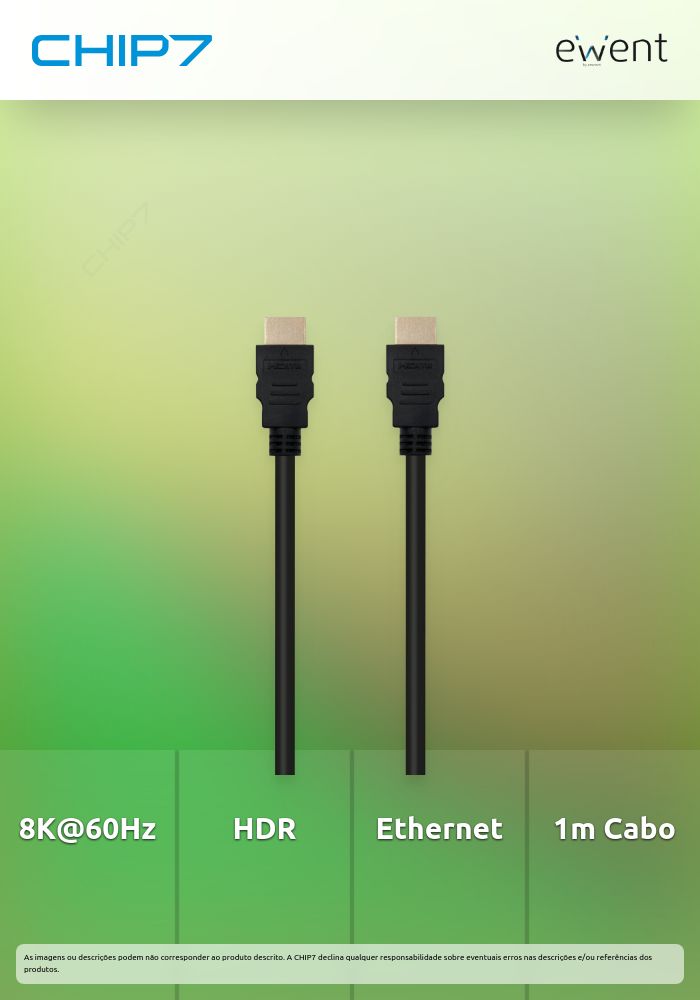 Cabo HDMI 2.1 de ultra alta velocidade 8K com Ethernet 1.0 m, preto, 8K@60Hz, HDR » válido até nova comunicação