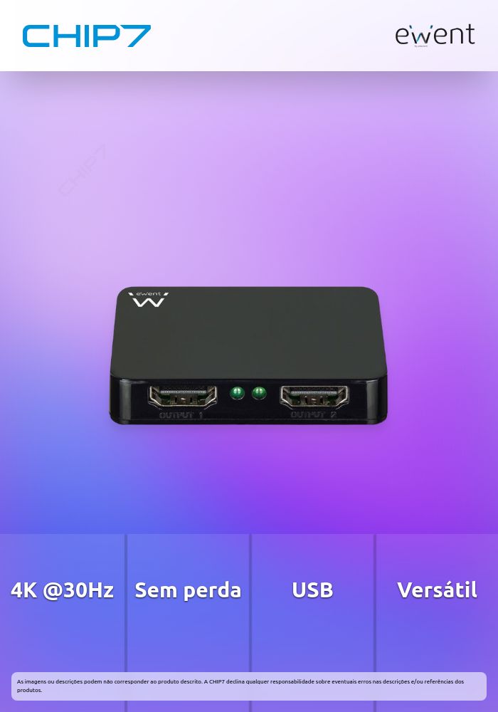 Splitter HDMI 1x2, 4K @30Hz activo, alimentação USB » válido até nova comunicação