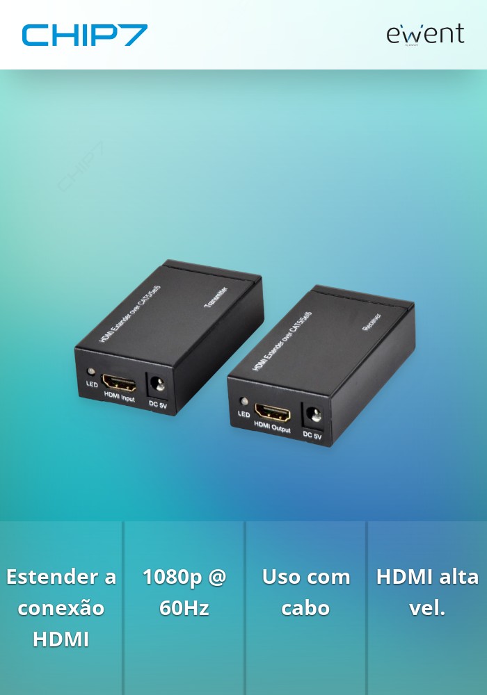 EWENT KIT EXTENSOR DE SINAL HDMI ATE 60 MTS