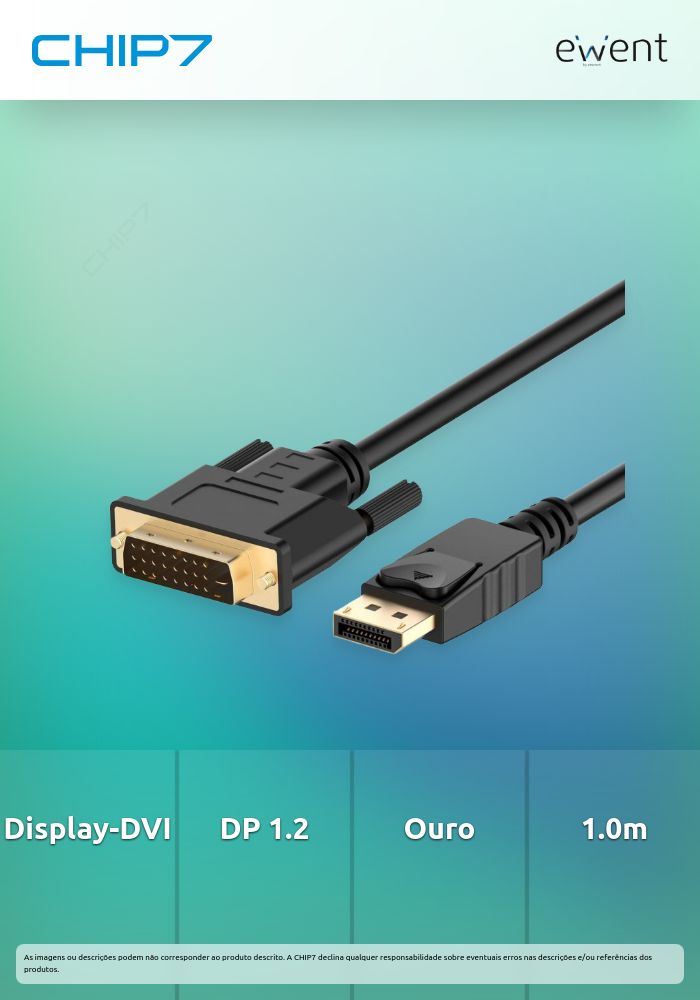 Cabo Adaptador DisplayPort para DVI-D (24+1) 1.2, gold-plated, 1.0m » válido até nova comunicação