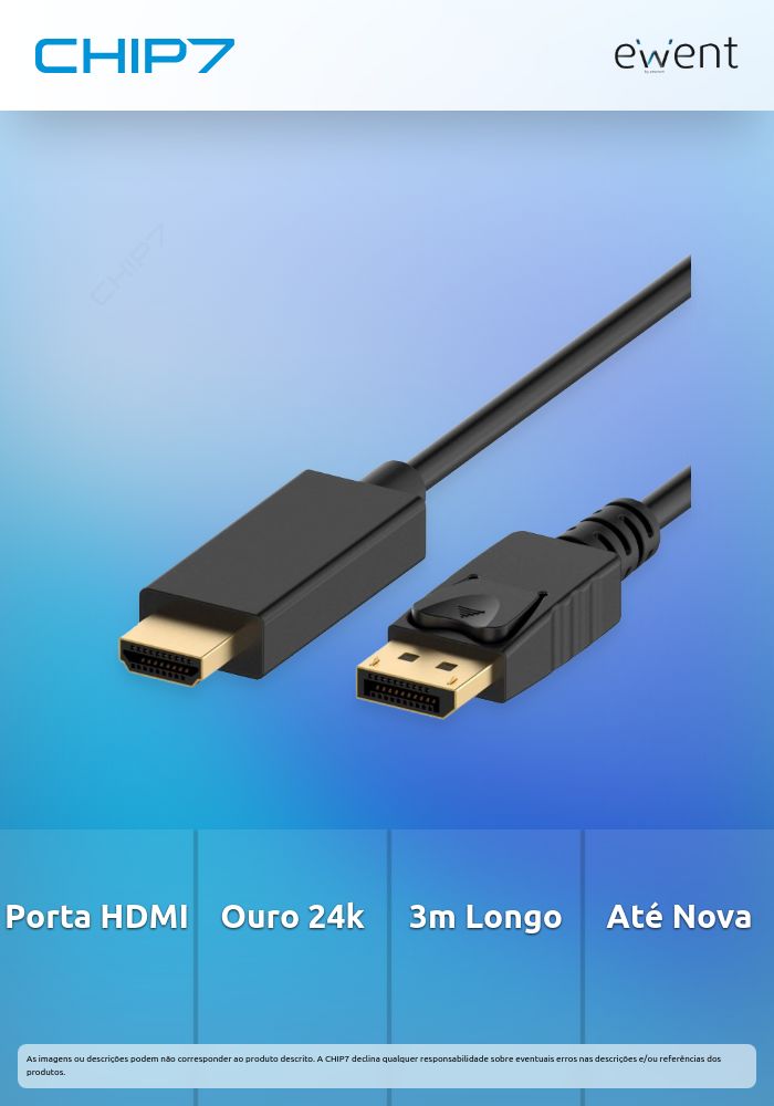 Cabo Adaptador DisplayPort para HDMI 1.2, gold-plated, 3.0m » válido até nova comunicação