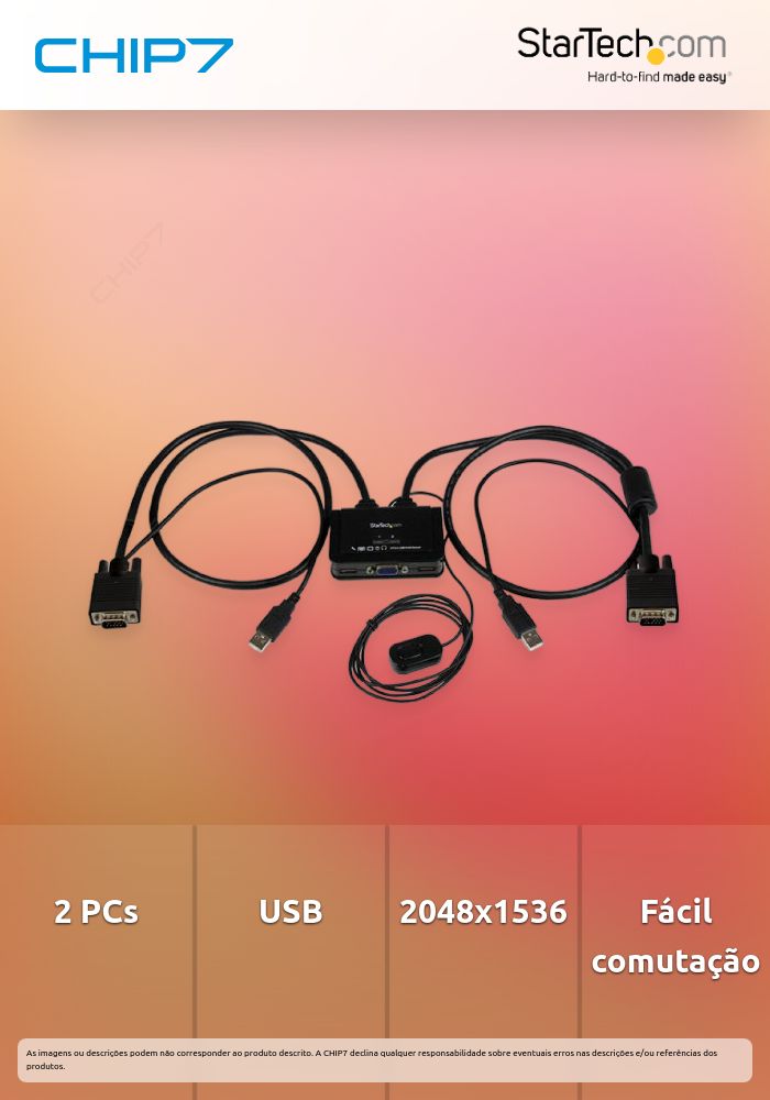 CABLE SWITCH KVM 2X VGA USB