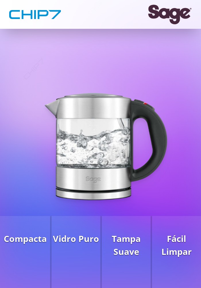 SAGE JARRO ELETRICO THE COMPACT PURE KETTLE (BRUSHED STAINLESS STEEL)