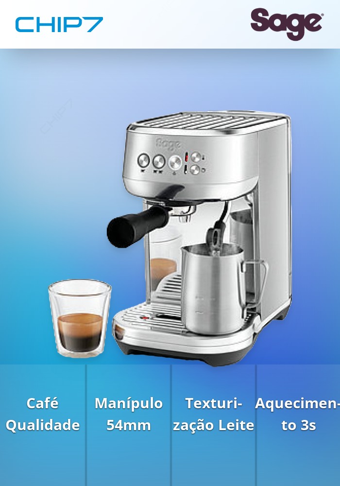SAGE MAQUINA CAFE THE BAMBINO PLUS (BRUSHED STAINLESS STEEL)