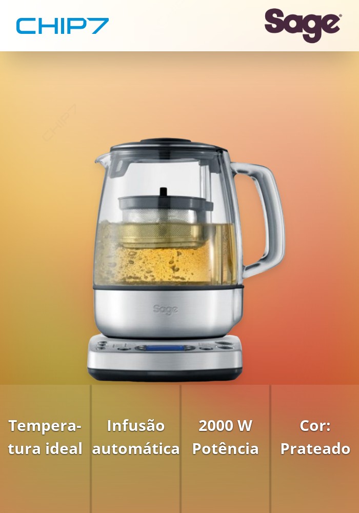 SAGE CHALEIRA THE TEA MAKER (GLASS AND STAINLESS STEAL)