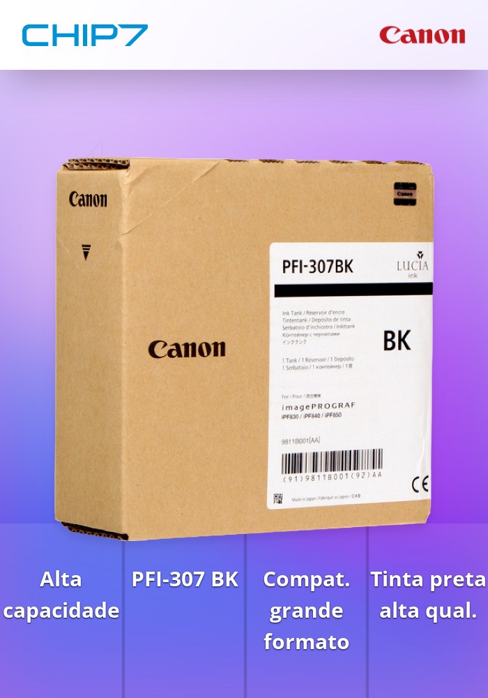 Tinteiro PFI-307 de 330 ml BK