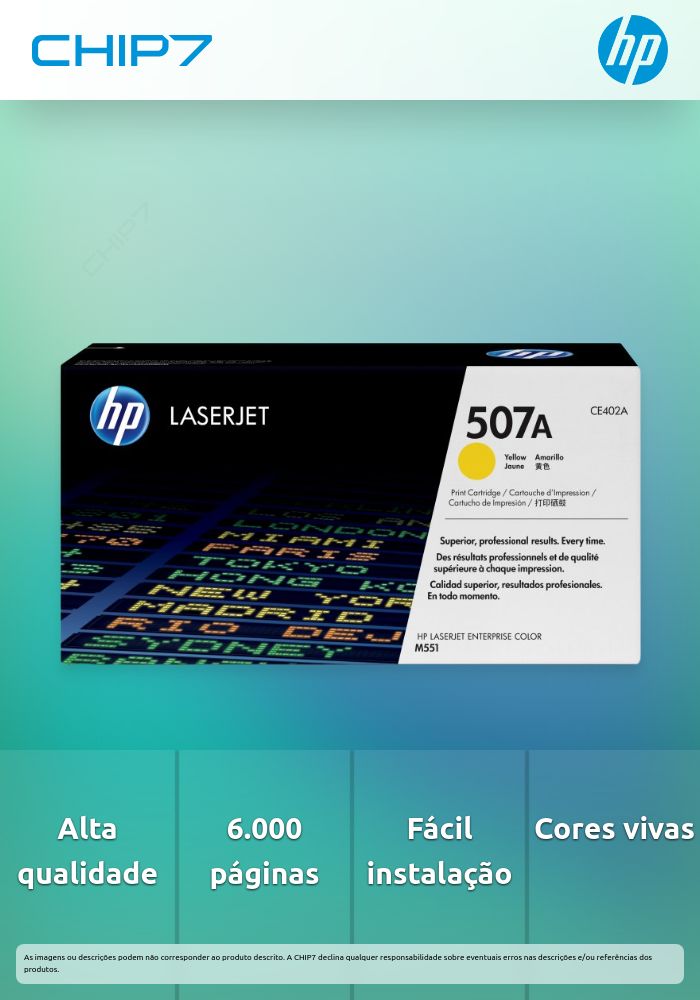 HP 507A Yellow LaserJet Toner Cartridge