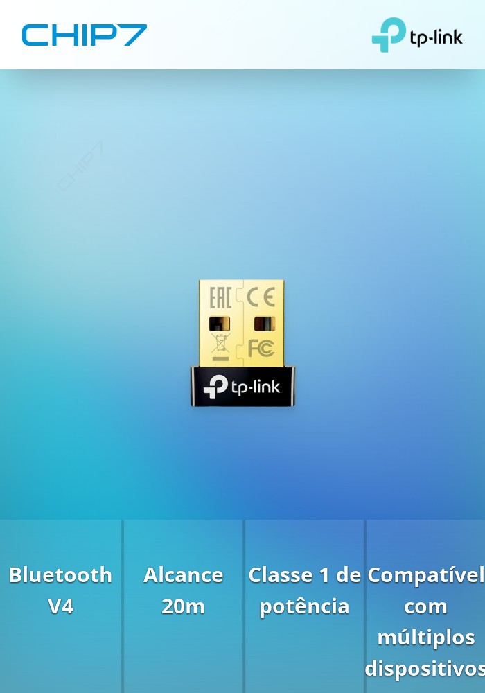 MICRO ADAPTADOR BLUETOOTH V4 CLASSE 1  ATÉ 20m - TP-Link UB4A