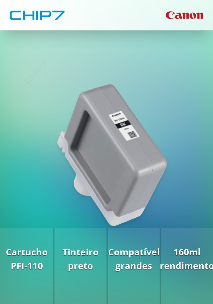 Tinteiro PFI-110 de 160 ml BK (Black)