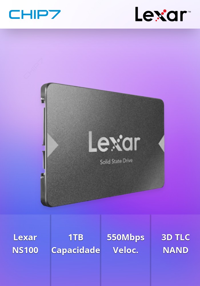 DISCO SSD 2.5P LEXAR NS100 1TB SATA3, MAX 550MBPS 3D NAND
