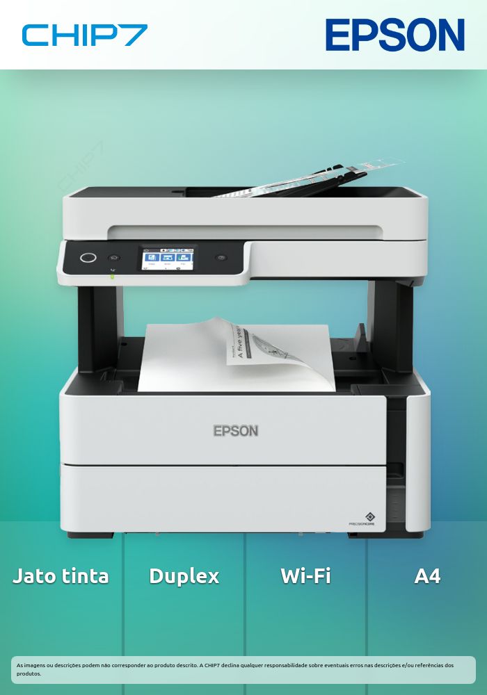 Impressora EPSON Multifunções Jacto Tinta ECOTANK ET-M3180