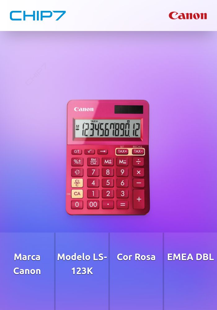 CANON CALCULADORA LS-123K-MBL EMEA DBL ROSA