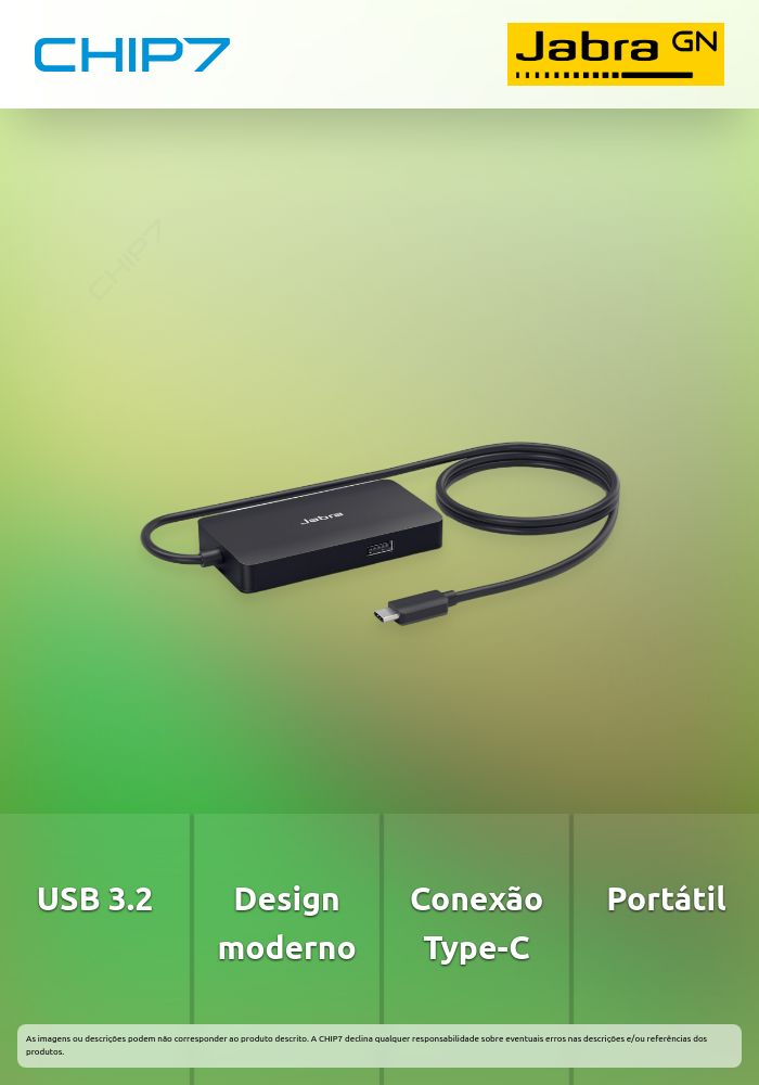Jabra 14207-58 Hub de Interface Usb 3.2 Gen 1 3.1 Gen 1 Type-C Preto
