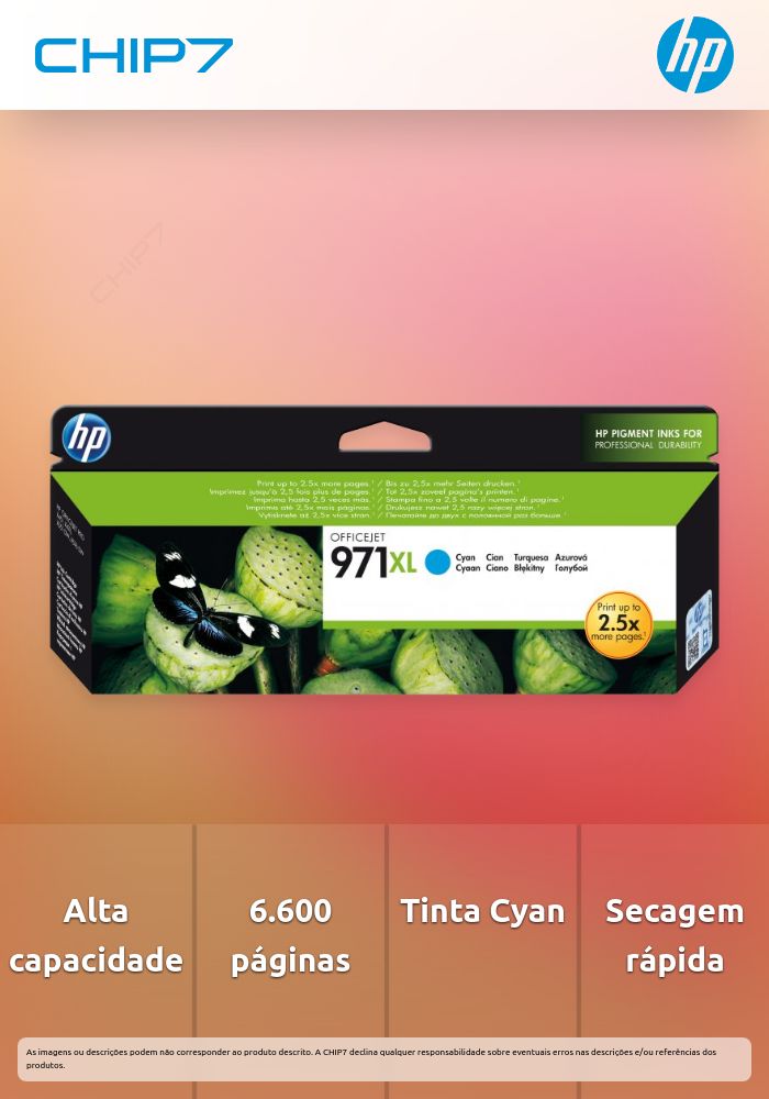 HP 971XL Cyan Officejet Ink Cartridge