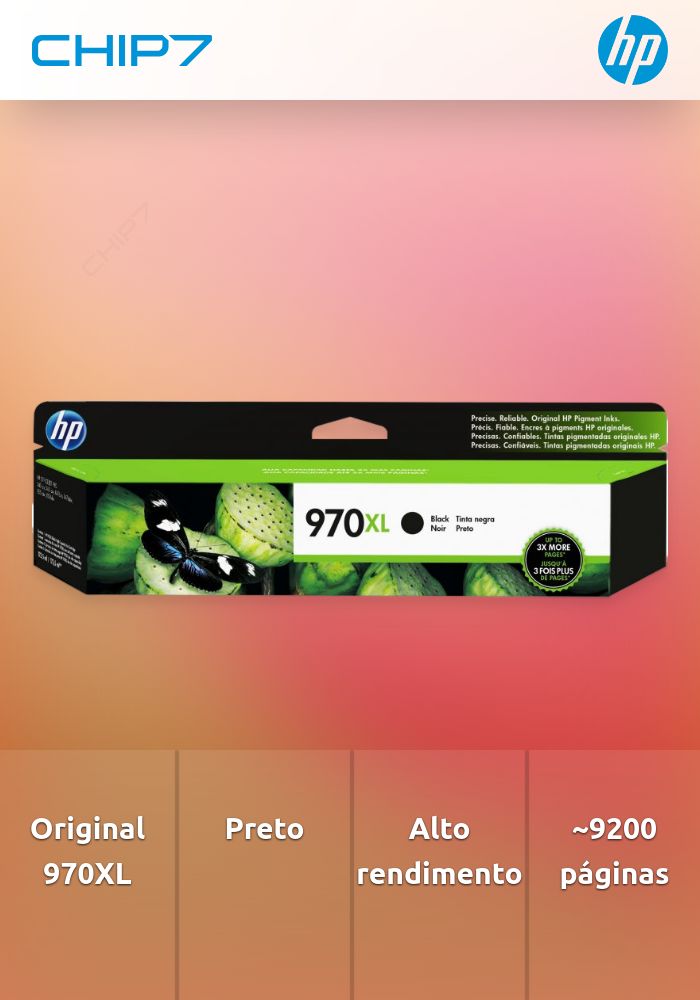 HP 970XL - Alto Rendimento - preto - original - tinteiro - para Officejet Pro X451dn, X451dw, X476dn MFP, X476dw MFP, X551dw, X576dw MFP