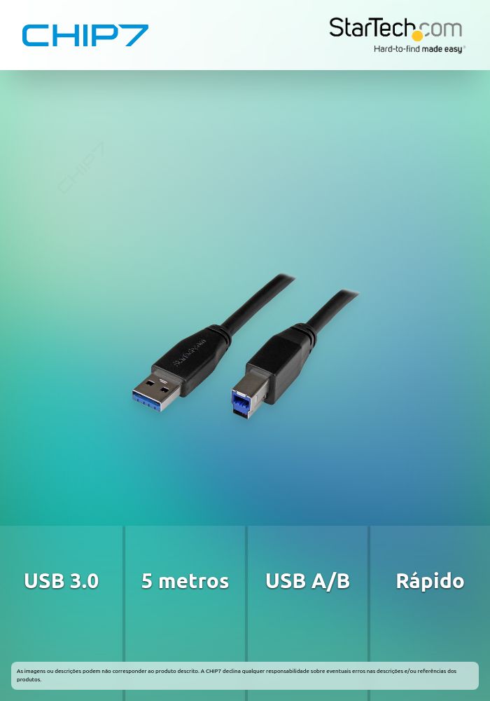 CABLE USB 3.0 5M A A B MACHO