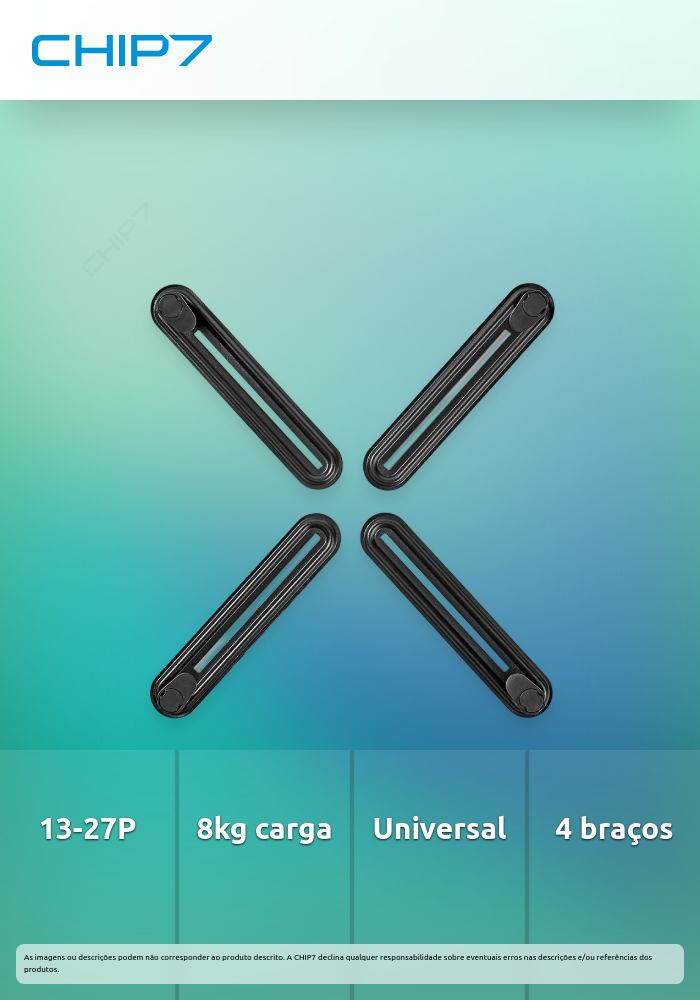ADAPTADOR PARA MONITOR NÃO VESA DE 13 E 27P CAPACIDADE ATE 8KG - EM PRETO