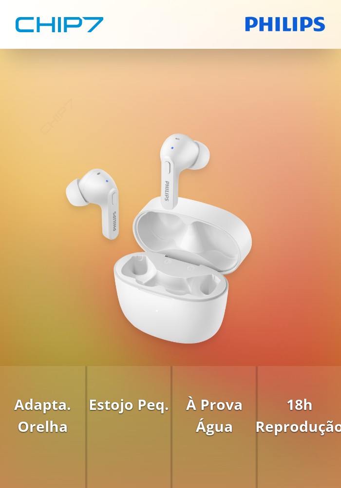 PHILIPS IN-EAR TRUE WIRELESS C/MICRO IPX4 BRANCO TAT2206WT/00