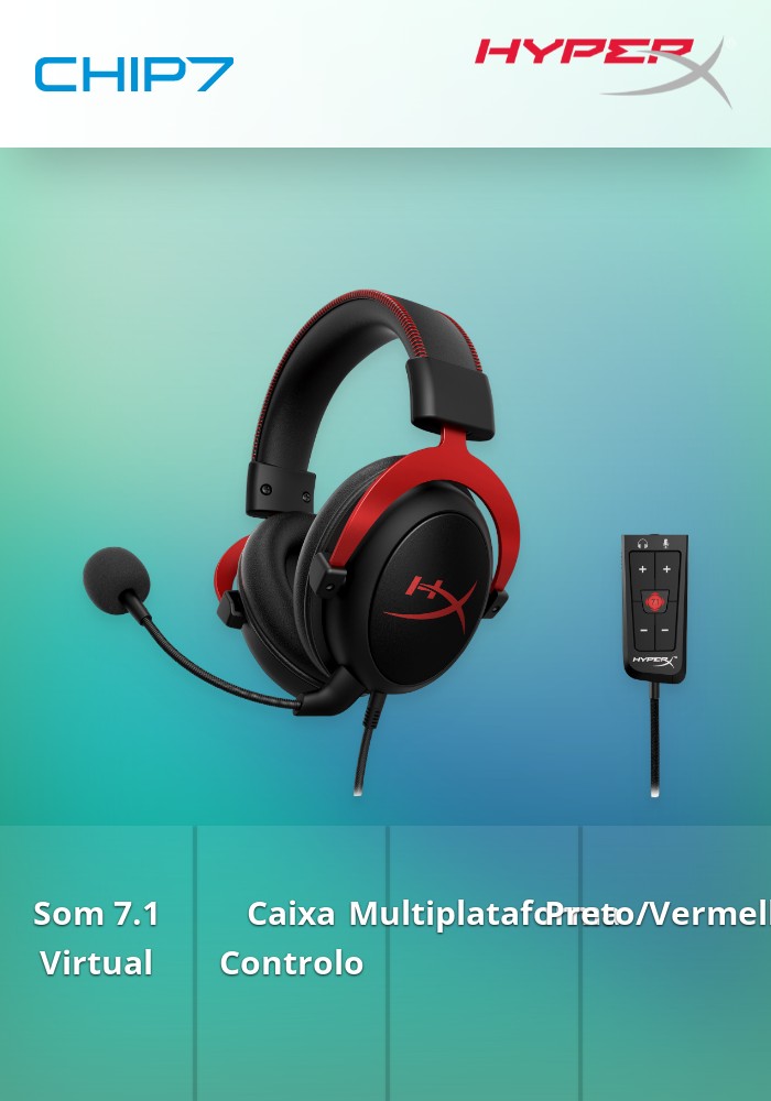 Headset HyperX Cloud II 7.1 Preto/Vermelho