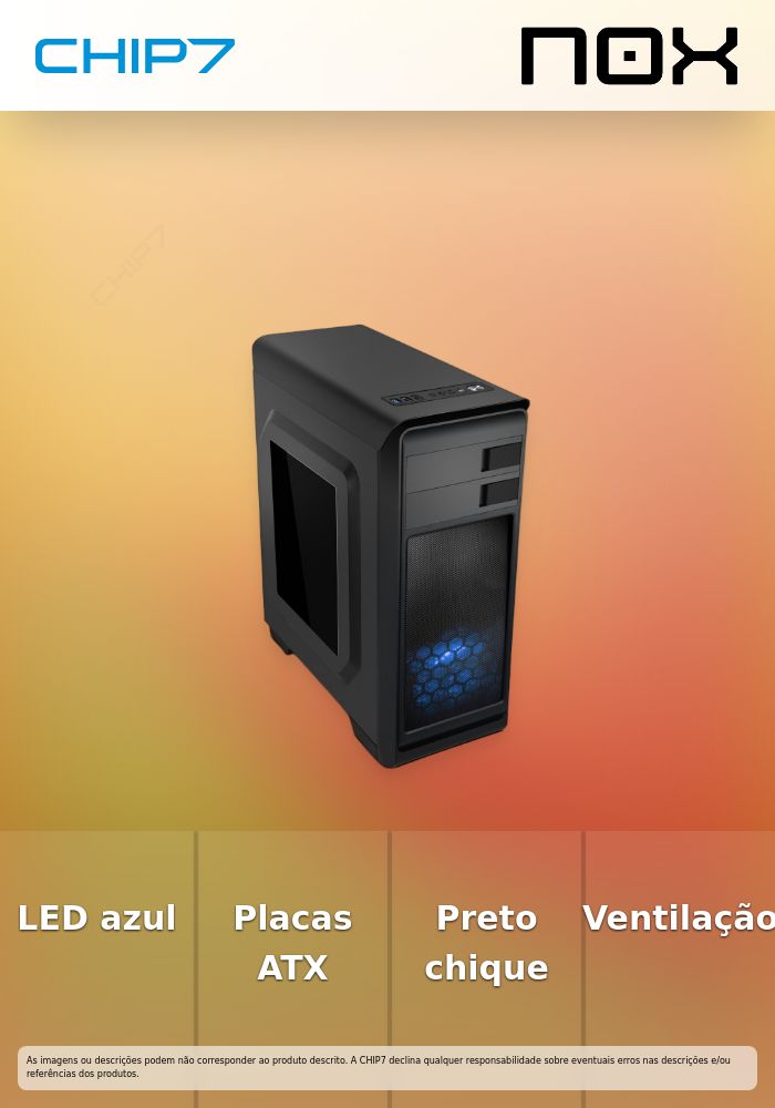 Caixa NOX Modus Blue LED Edition Black ATX